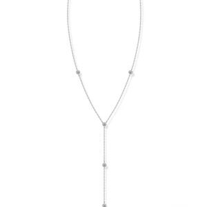 PAVOI Silver Plated Women's Lariat Cubic Zirconia Station Necklace new